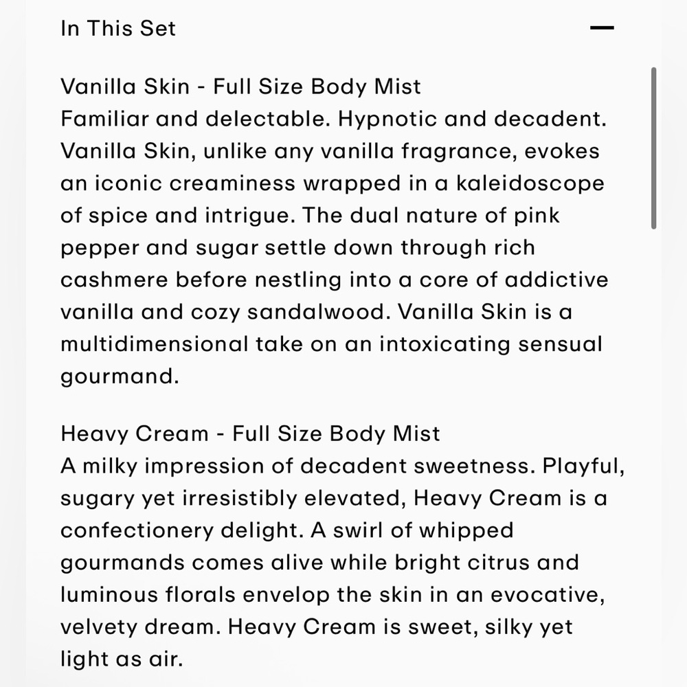 PHLUR Vanilla Skin and Heavy Cream Full Size (8.1oz) Body Mist Duo, Brand New - Picture 10 of 13